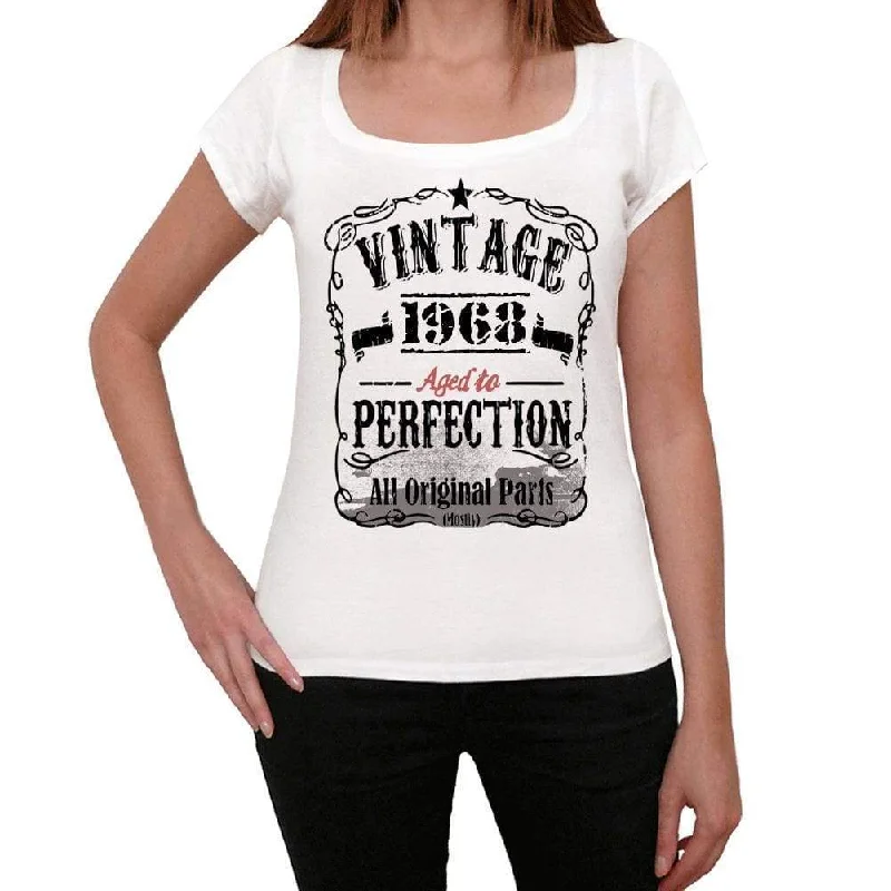 1968 Vintage Aged to Perfection Women's T-shirt White Birthday Gift 00491