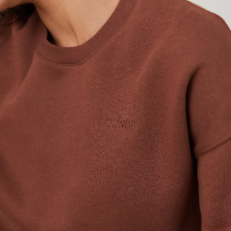 365 Oversized Crew Neck Jumper - Chocolate