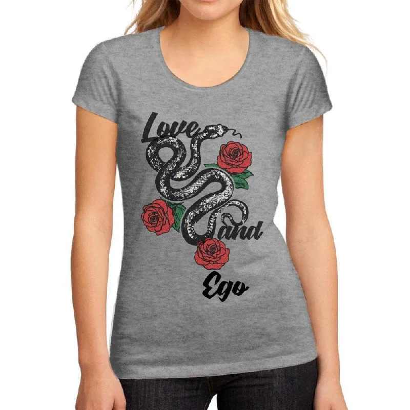 Women's Low-Cut Round Neck T-Shirt Love and Ego Grey Marl