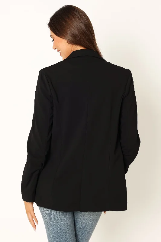 Ailani Button Front Blazer - Black