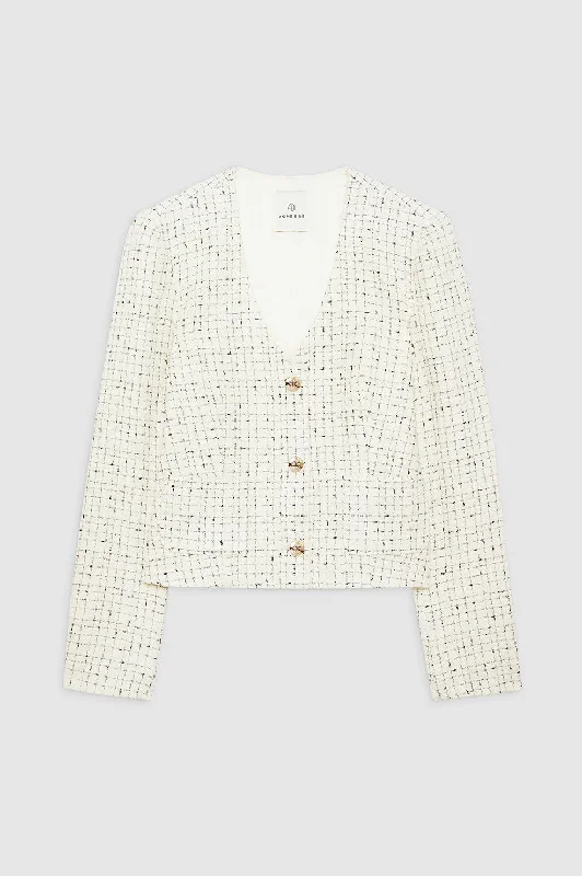 Anitta Jacket - Cream And Black Tweed