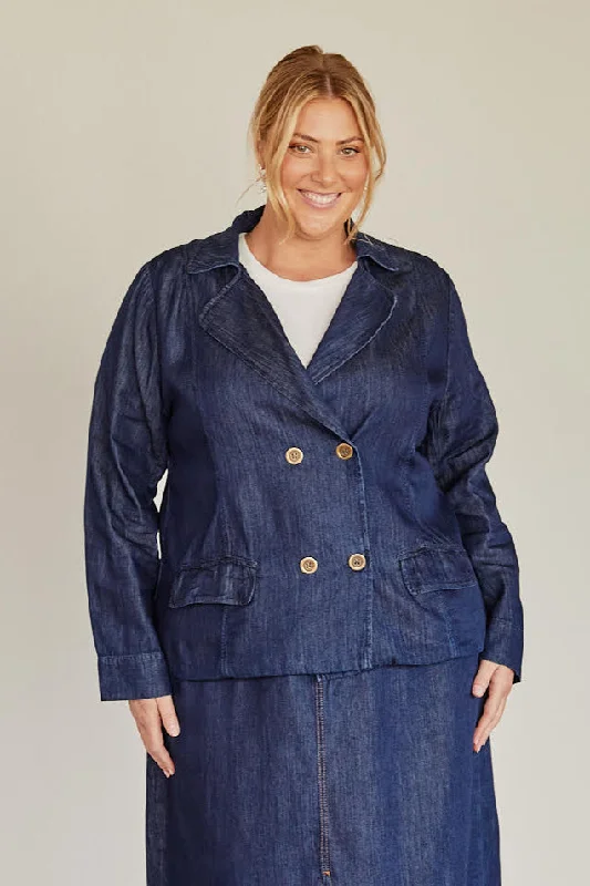 Avalee Tencel Jacket in Dark Wash