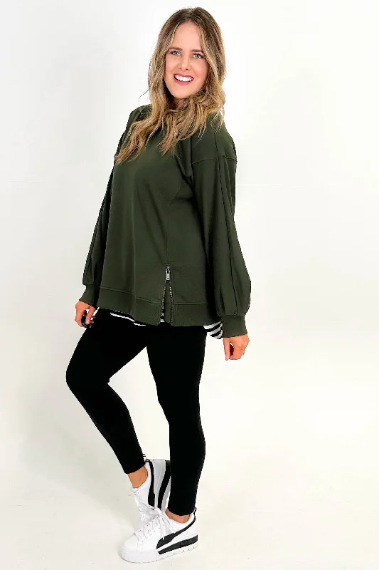 Betty Basics Cali Cloud Fleece Jumper Olive