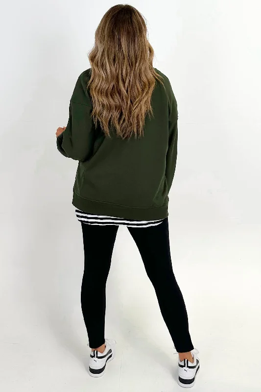 Betty Basics Cali Cloud Fleece Jumper Olive