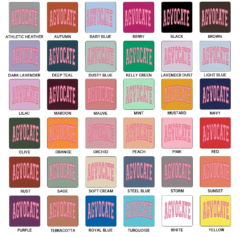 Big Varsity AGVOCATE Pink T-Shirt (XS-4XL) - Multiple Colors!