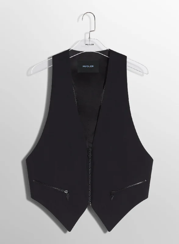 black tailored vest