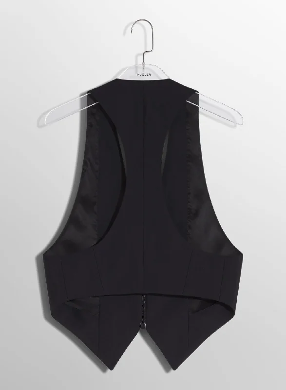 black tailored vest