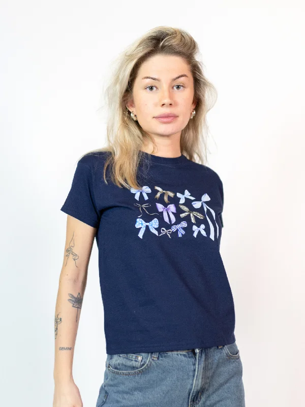 BOW COLLECTION (blå), BABY TEE - NAVY