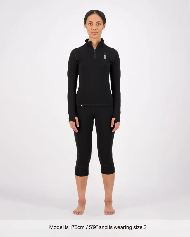 Cascade Merino Flex 1/4 Zip - Black