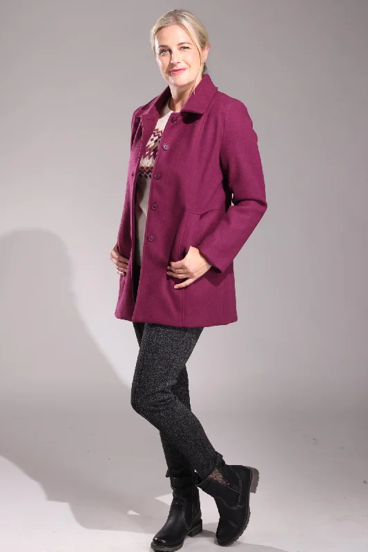 Fully lined Short Coat | Berry | 8031ZZ