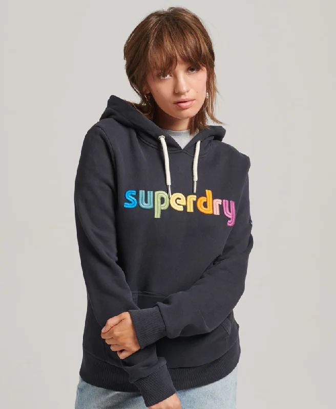 Core Logo Rainbow Hoodie | Richest Navy