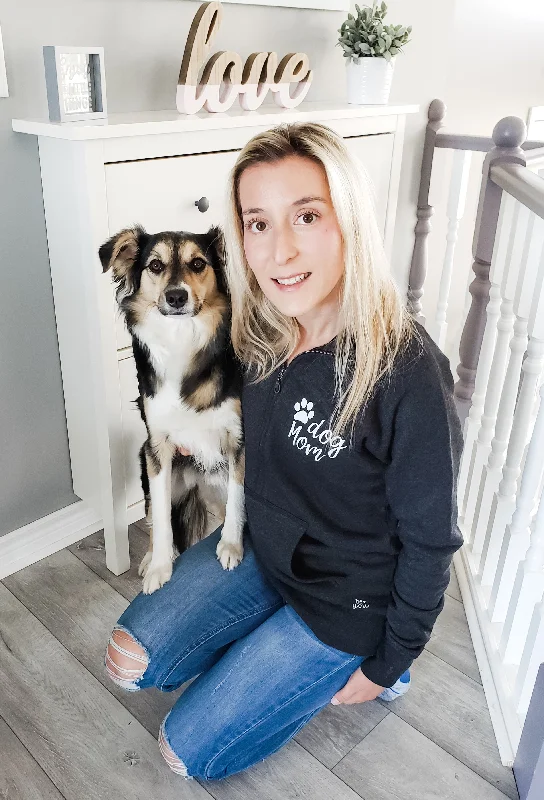 DOG MOM |  Half Zip Sweater