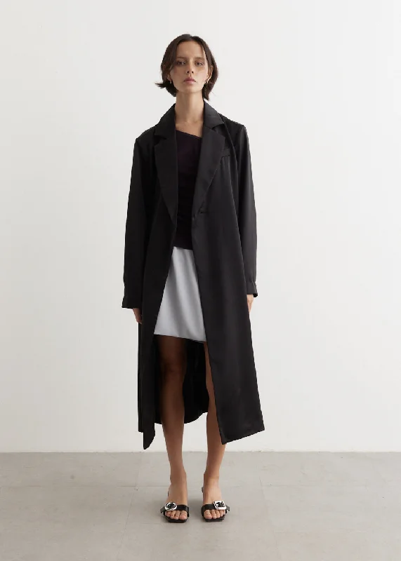 Elevate Satin Wrap Coat