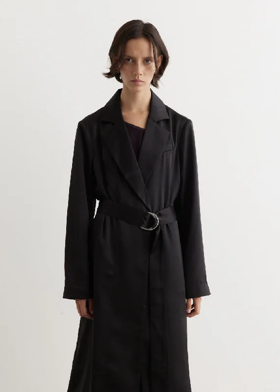 Elevate Satin Wrap Coat