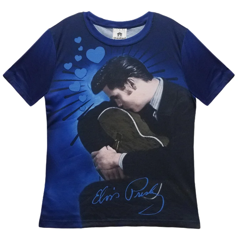 Elvis Kissing Guitar Women's Sublimated T-Shirt