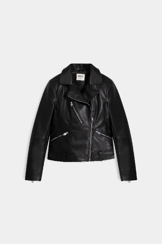 faux leather biker jacket