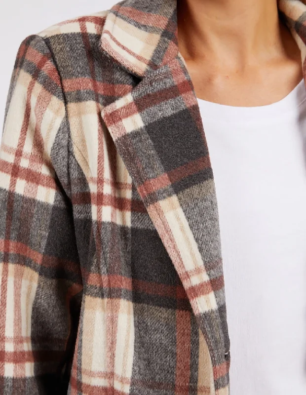 Foxwood Westward Coat Rust Tan Check