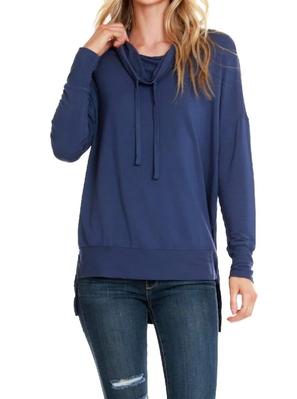 Funnel Neck Hoodie In Coast