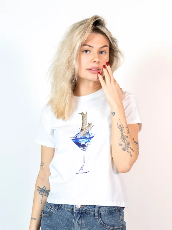 GLAM DRINK, BABY TEE - HVID