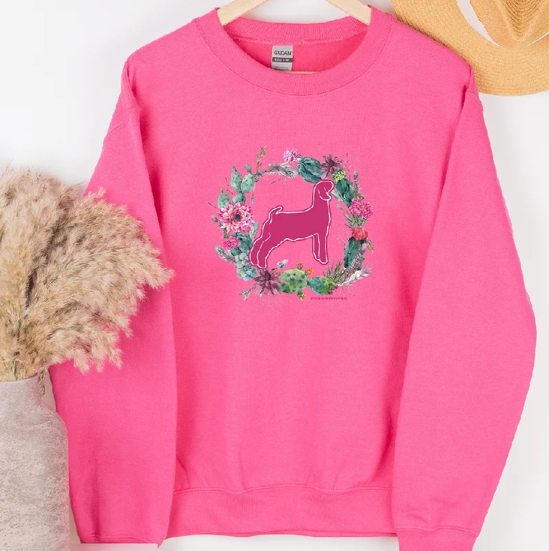 Goat Cactus Wreath Crewneck (S-3XL) - Multiple Colors!