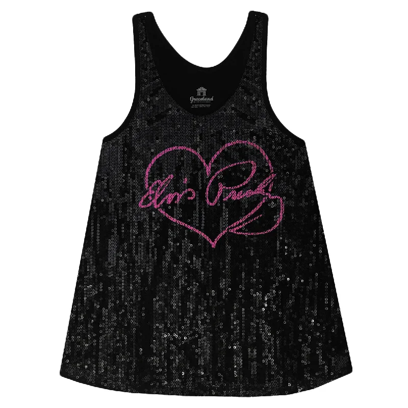 Heart Elvis Presley Sequin Women's Tank