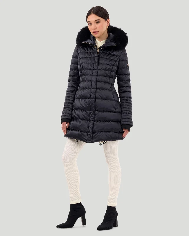 Horizontal Après-Ski Jacket with Detachable Toscana Lamb Hood Trim