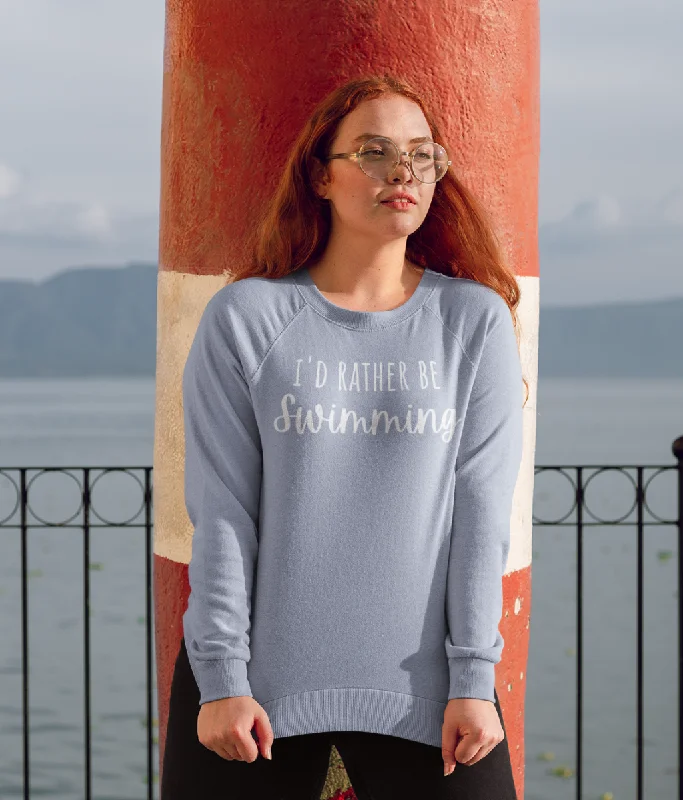 I'd Rather Be Swimming Unisex Organic Cotton Sweatshirt