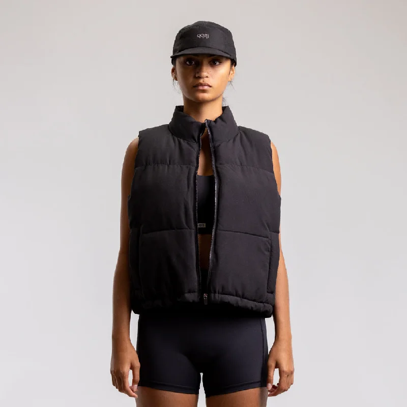 Ilabb Cropped Puffer Vest Black