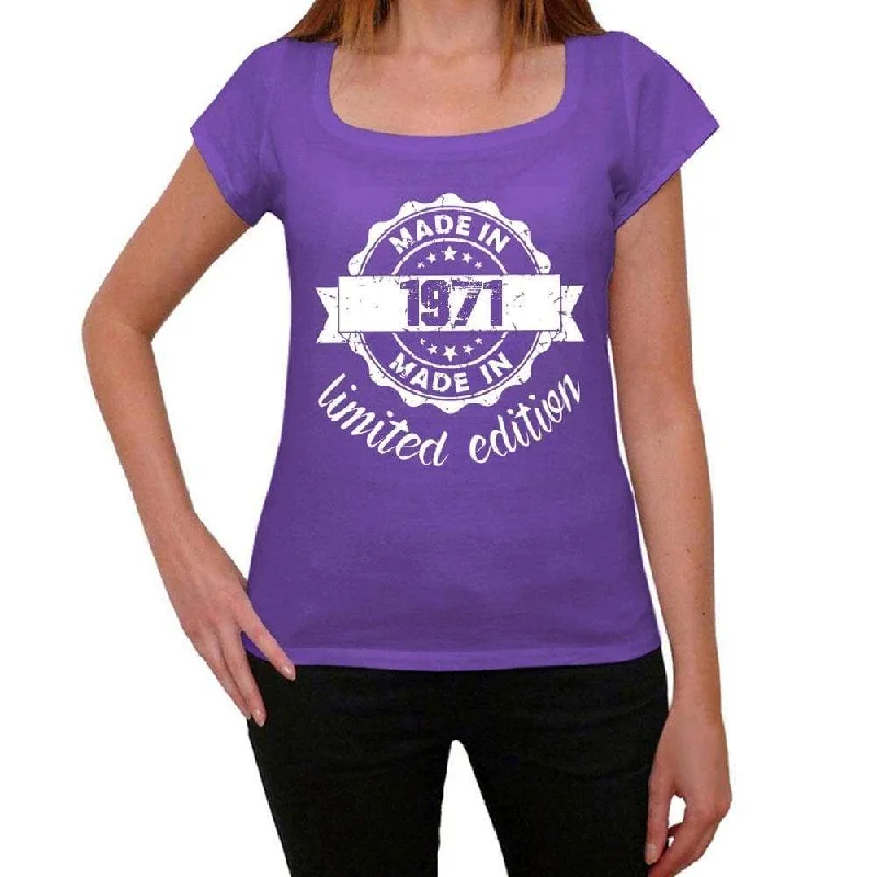 Made in 1971 Limited Edition Women's T-shirt Purple Birthday Gift 00428