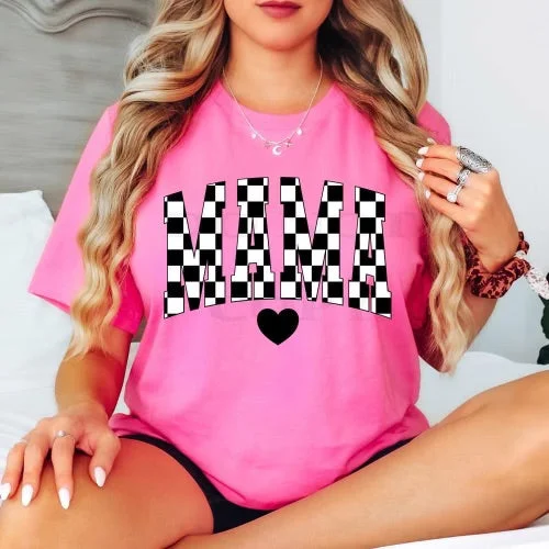 Mama Checkered Heart Tee