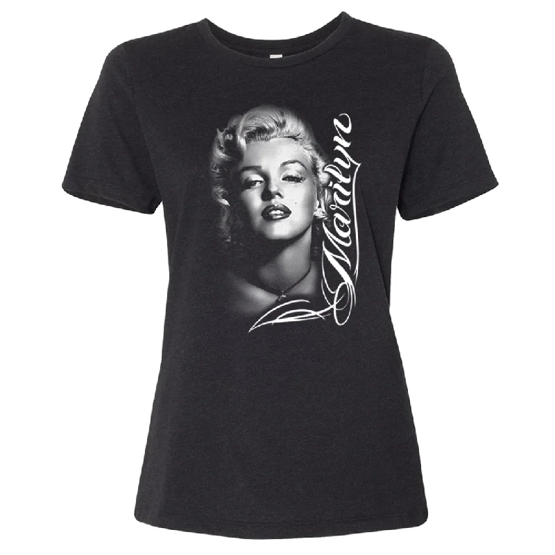 Marilyn Monroe Portrait Signature Women's Relaxed Jersey Tee