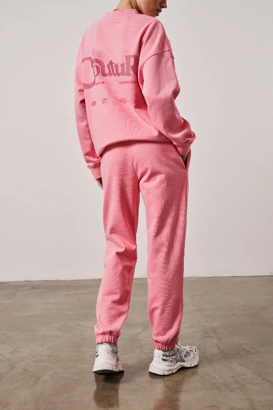 MIXED FONT COUTURE LOGO JOGGERS - PINK