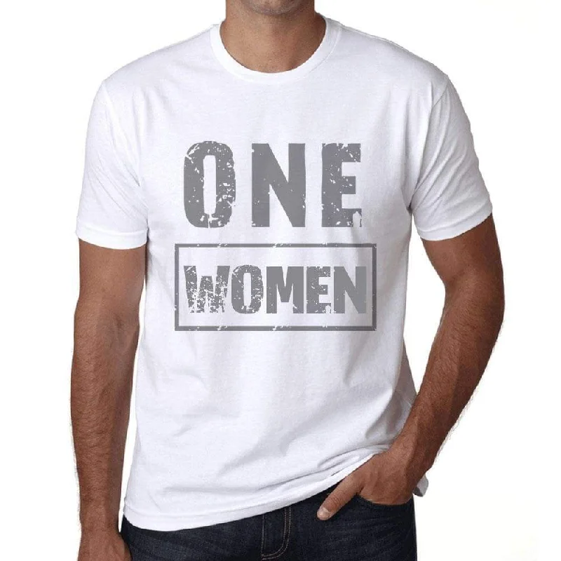 Men's Vintage Tee Shirt Graphic T shirt One WOMEN White