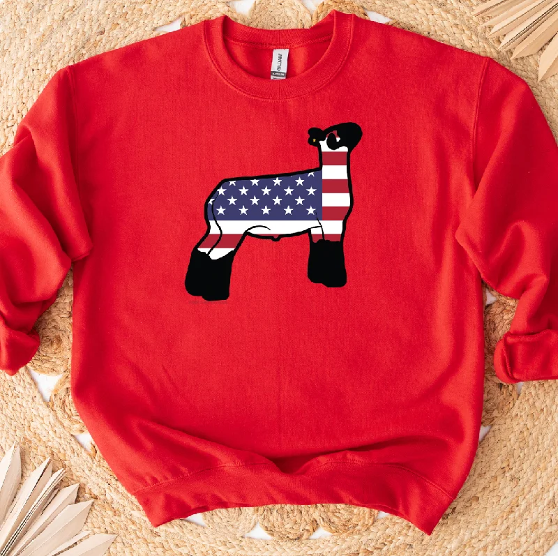 Patriotic Lamb Crewneck (S-3XL) - Multiple Colors!