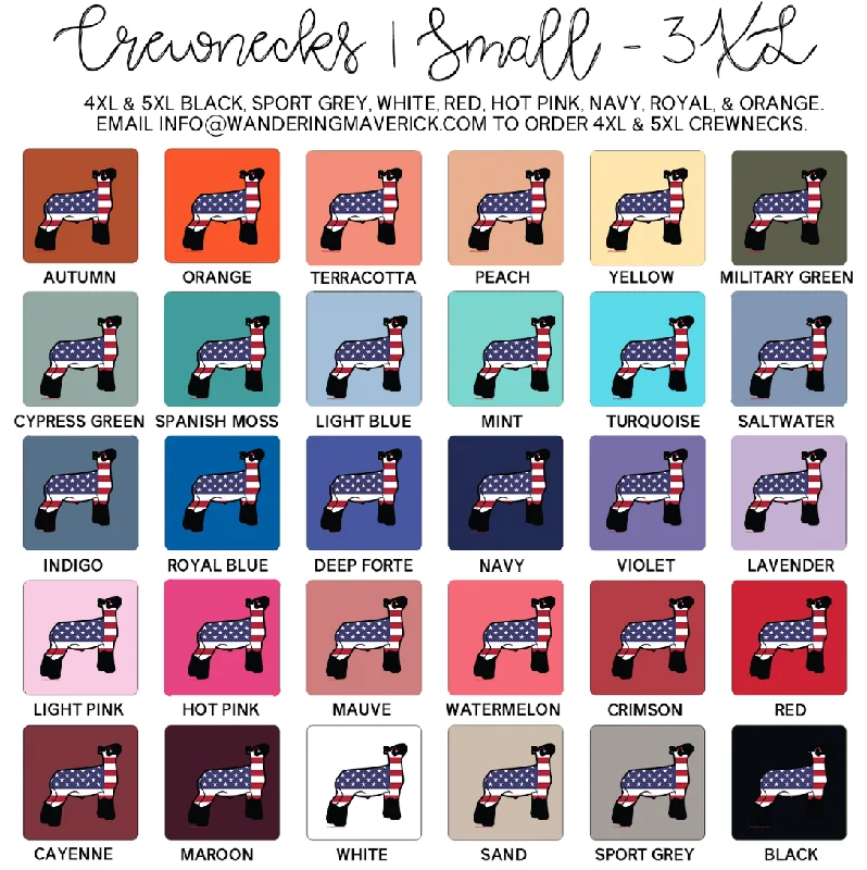 Patriotic Lamb Crewneck (S-3XL) - Multiple Colors!