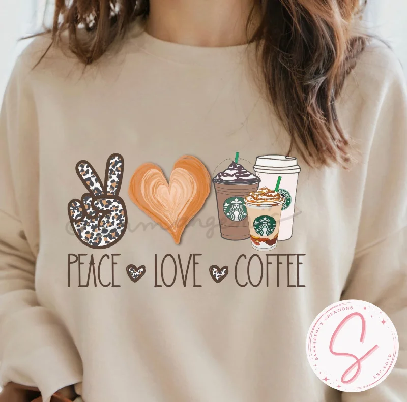 Peace Love Coffee Gildan Crewneck