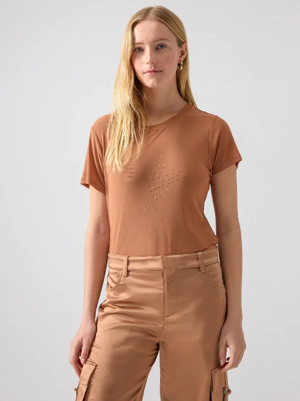 Perfect Mesh Tee Mocha Mousse