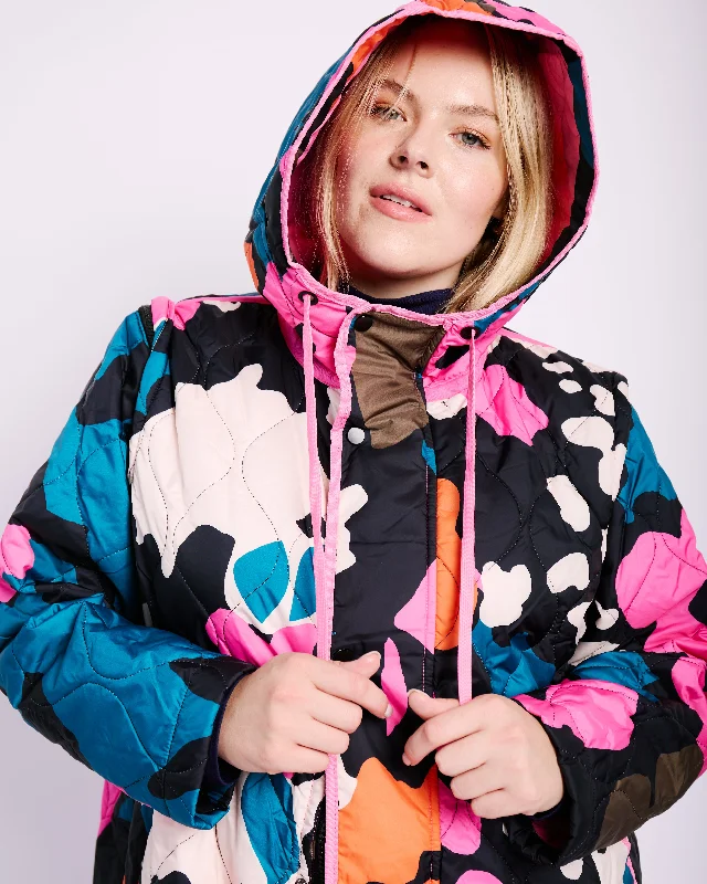 Quilted Puffer in Abstract Floral