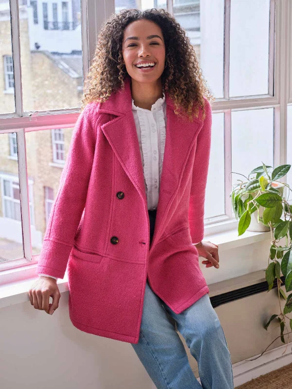 Remi Wool And Recycled Polyester Coat - Radish Pink