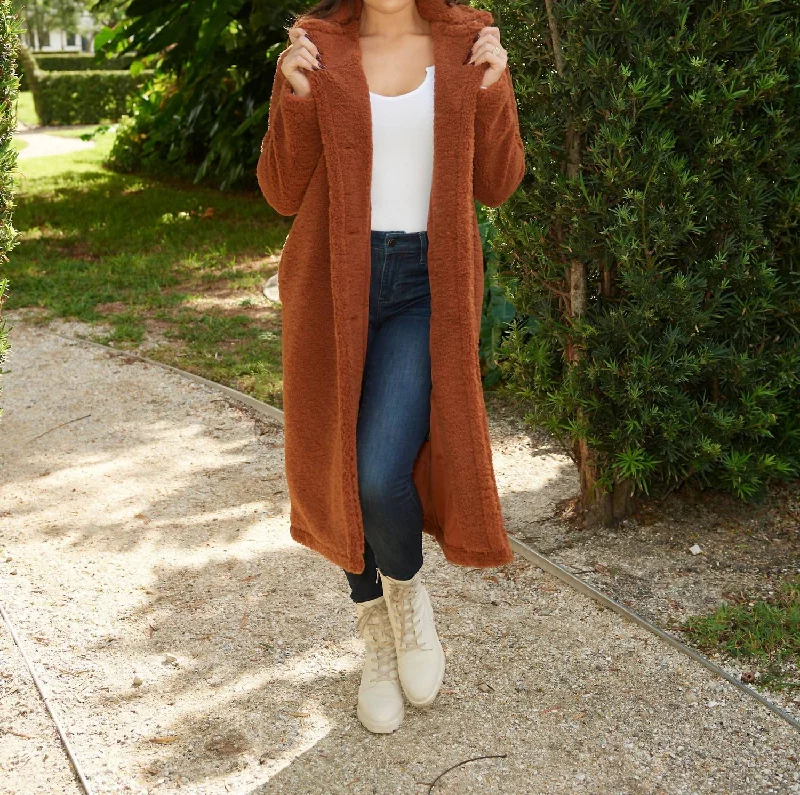 Saide Sherpa Coat In Mocha Bisque