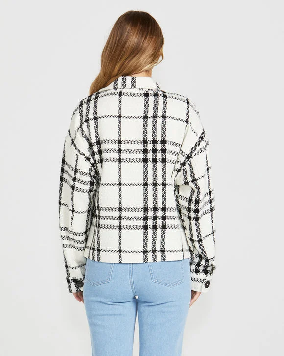 Sass Shira Shacket Cream Black Check