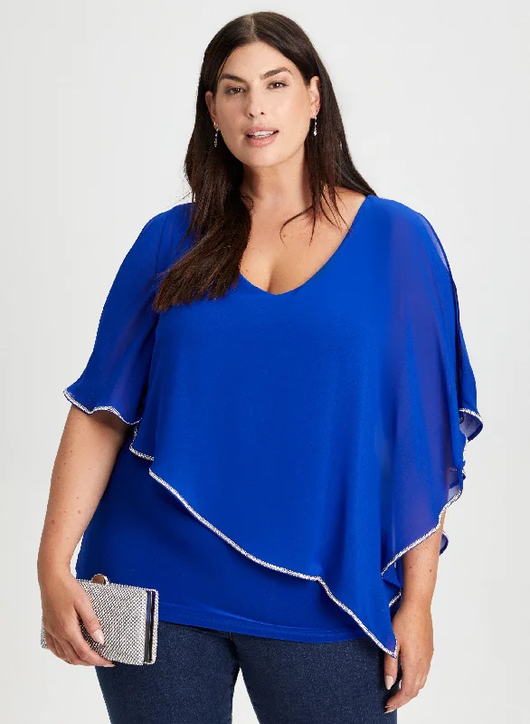 Joseph Ribkoff - V-Neck Poncho Blouse