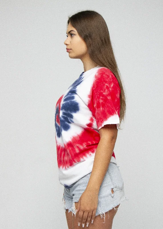 Red, White & Blue Spiral Tie Dye T-Shirt