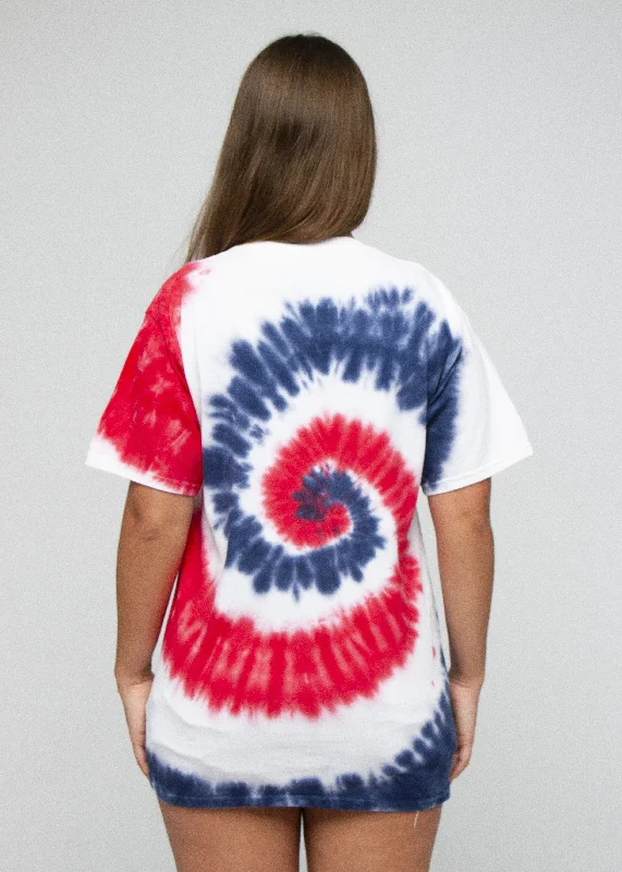 Red, White & Blue Spiral Tie Dye T-Shirt