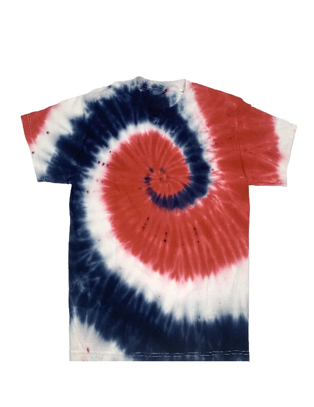 Red, White & Blue Spiral Tie Dye T-Shirt