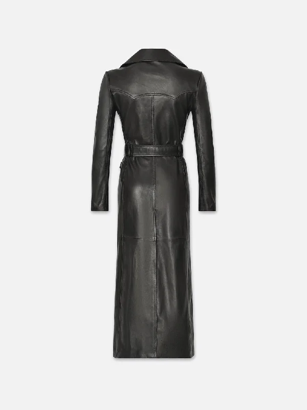 Leather Trench -- Black