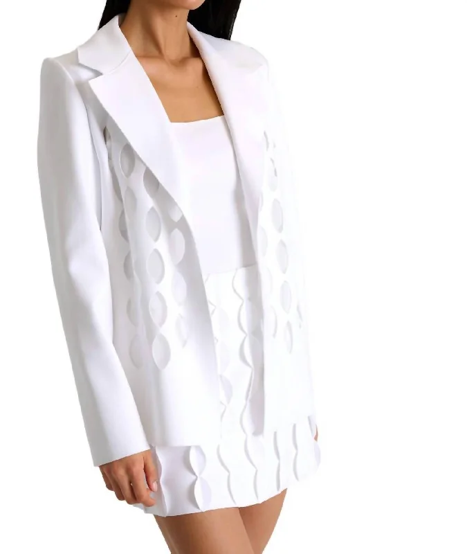 Structured Cut-Out Blazer In White