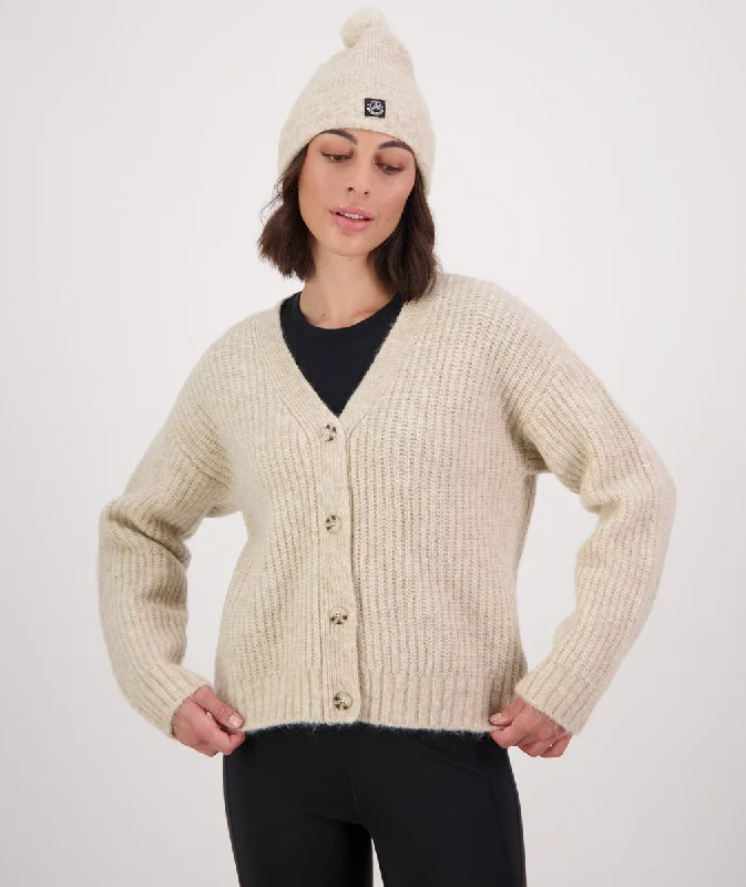 Swanndri Dawson Mohair Crop Cardigan Sandshell