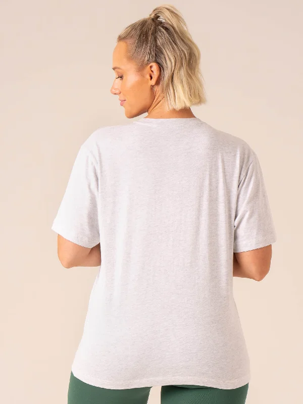 Tempo Oversized T-Shirt - Snow Grey Marl