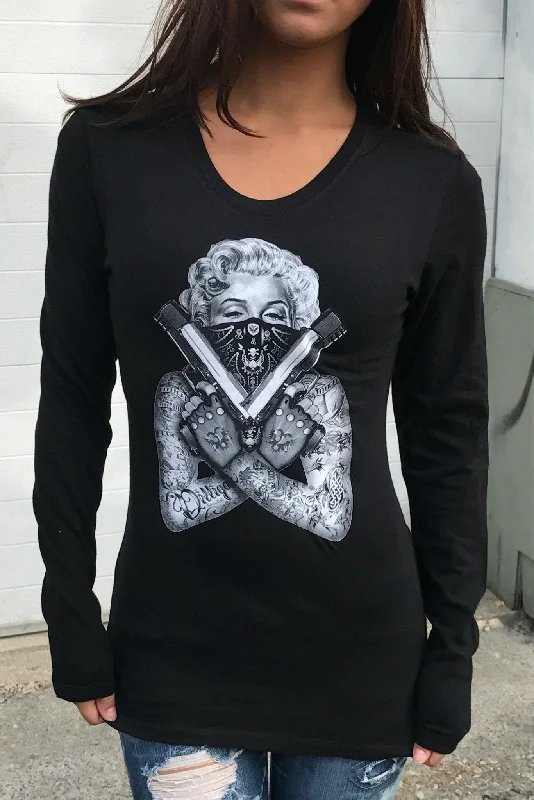 The Marilyn w/ Guns Long Sleeve Shirt